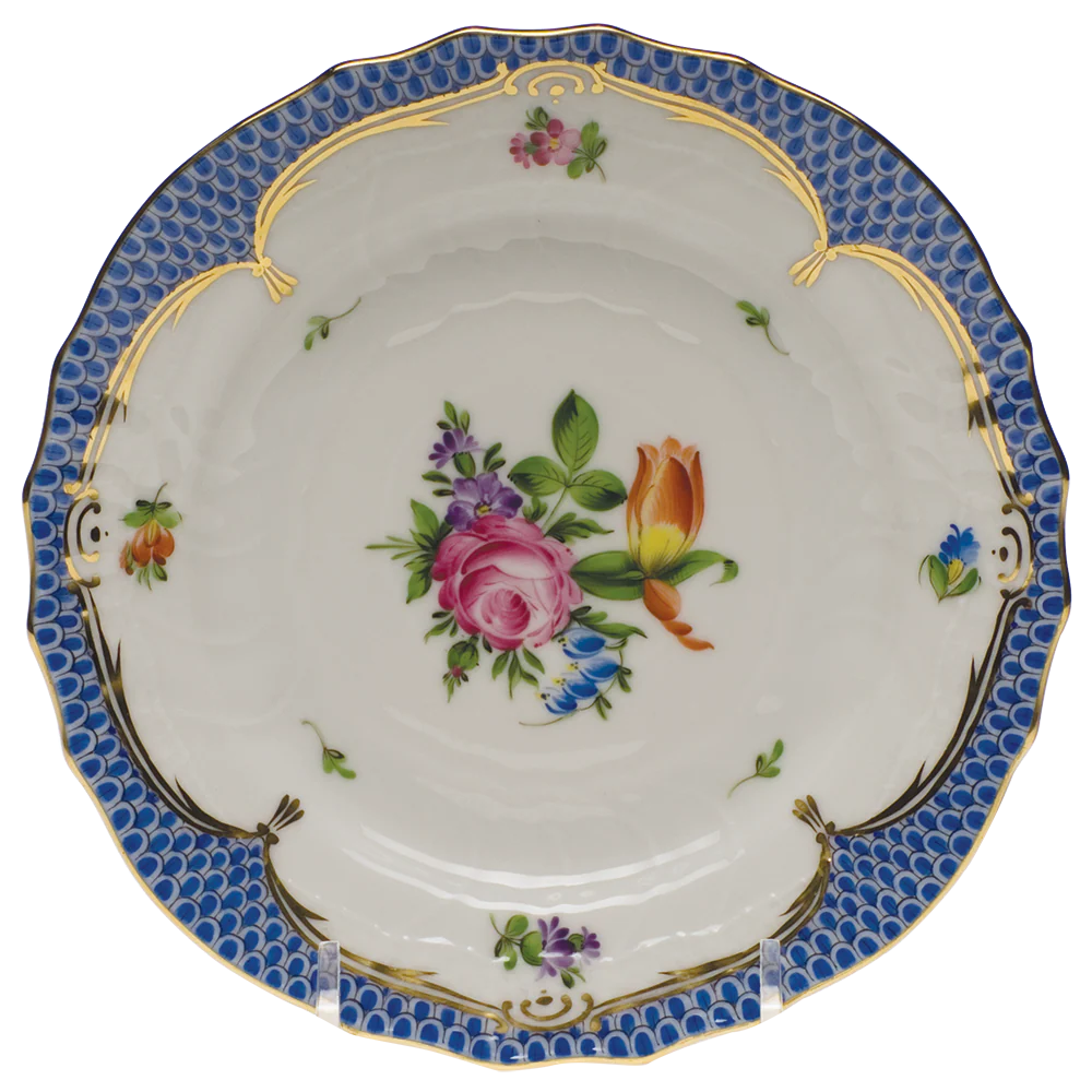 Printemps W/blue Border Bread And Butter Plate - Mo 02 6"d