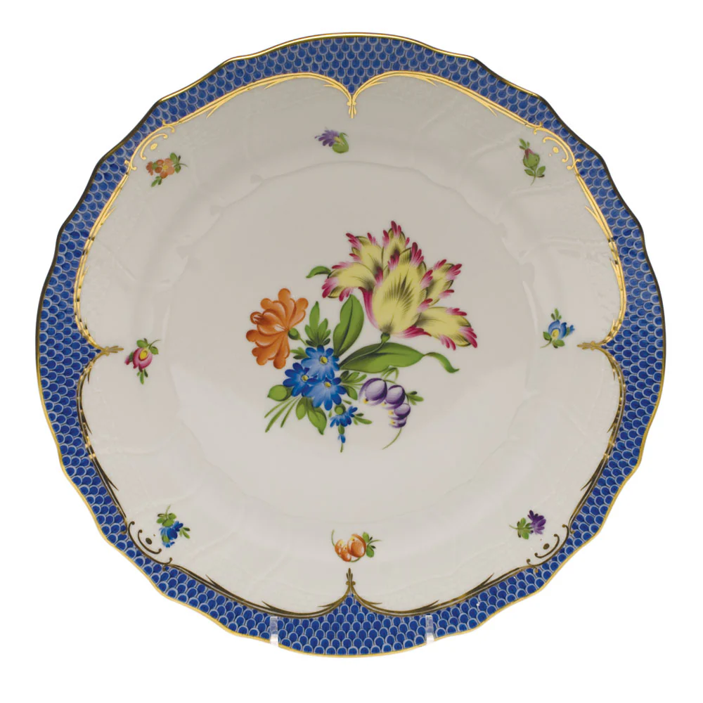 Printemps W/blue Border Dinner Plate - Motif 05 10.5"d - Image 2
