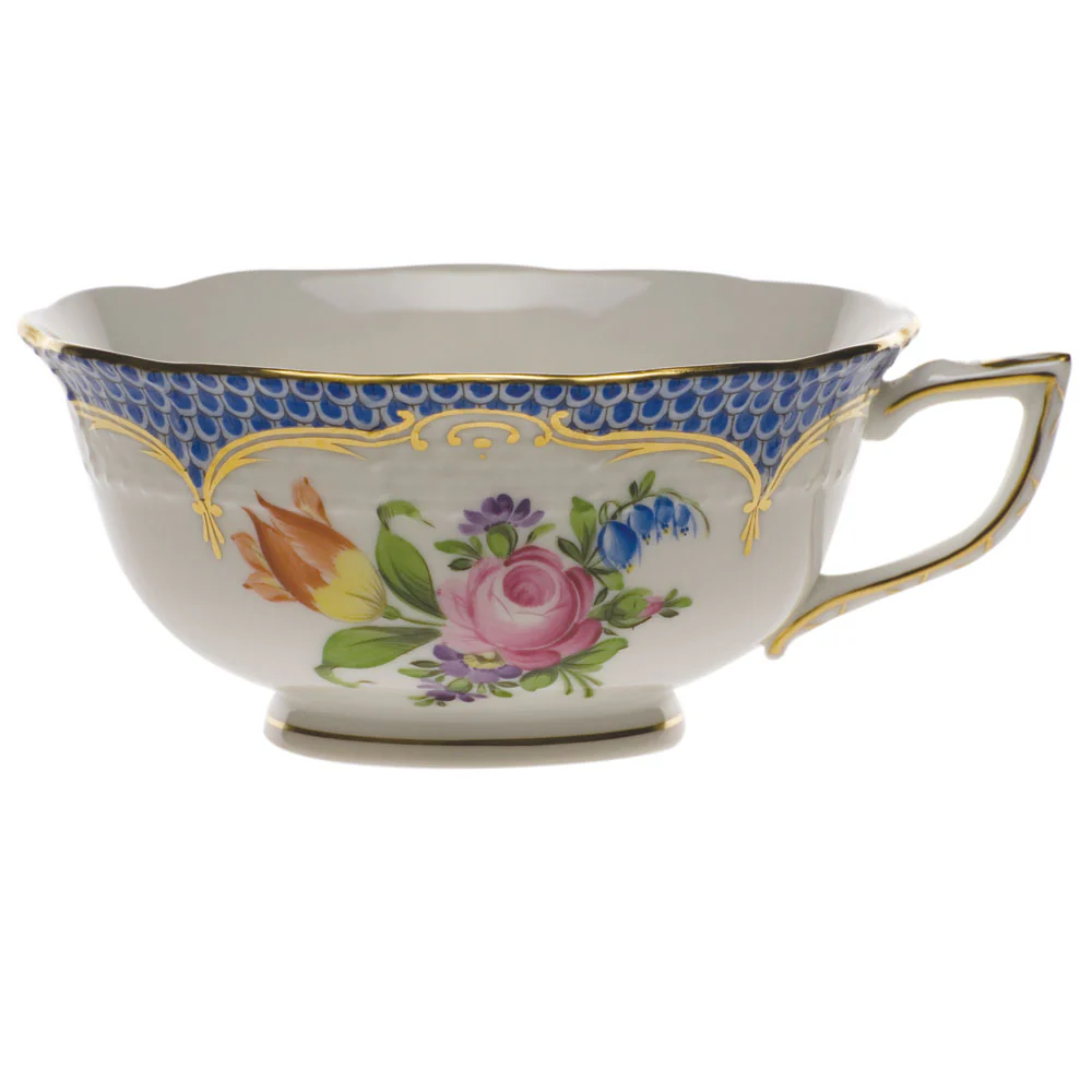 Printemps W/blue Border Tea Cup - Motif 01 (8 Oz) - Image 2