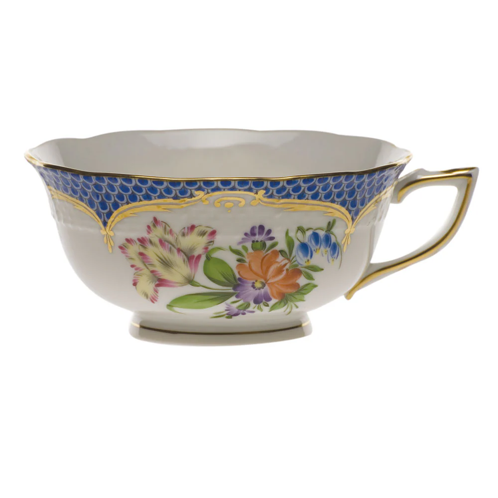 Printemps W/blue Border Tea Cup - Motif 05 (8 Oz) - Image 2