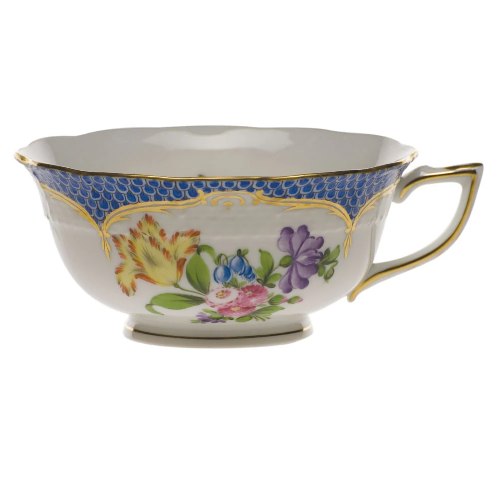 Printemps W/blue Border Tea Cup - Motif 06 (8 Oz) - Image 2
