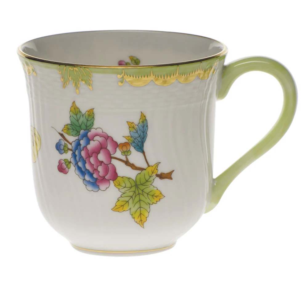 Queen Victoria Mug  (10 Oz) 3.5"h - Green Border - Image 2