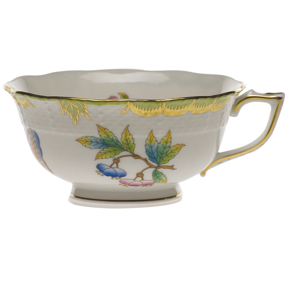 Queen Victoria Tea Cup  (8 Oz) - Green Border
