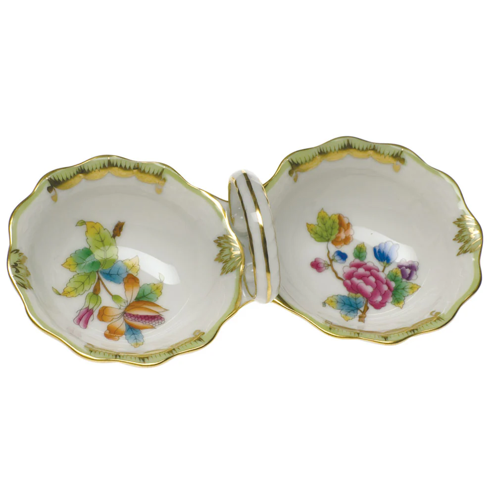 Queen Victoria Twin Salt  5.5"l - Green Border