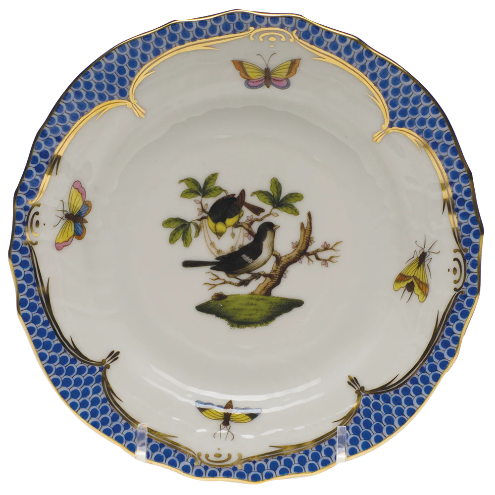 Rothschild Bird Blue Border Bread And Butter Plate - Mo 01 6"d