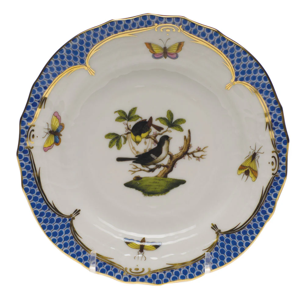 Rothschild Bird Blue Border Bread And Butter Plate - Mo 01 6"d - Image 2