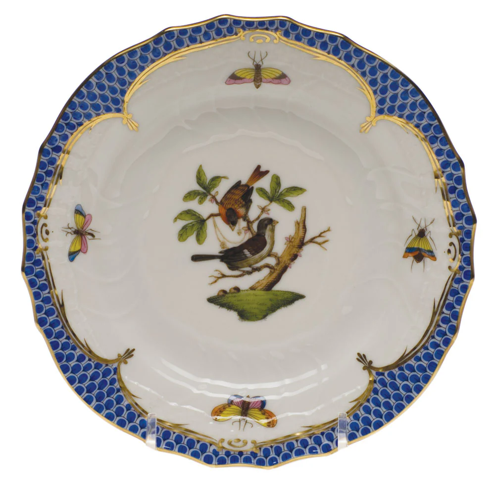 Rothschild Bird Blue Border Bread And Butter Plate - Mo 04 6"d - Image 2