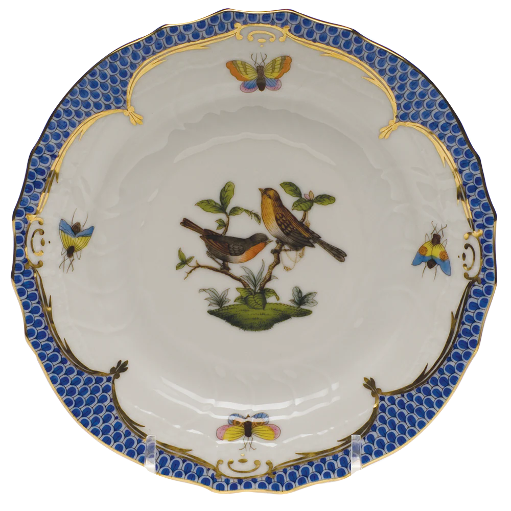 Rothschild Bird Blue Border Bread And Butter Plate - Mo 09 6"dv