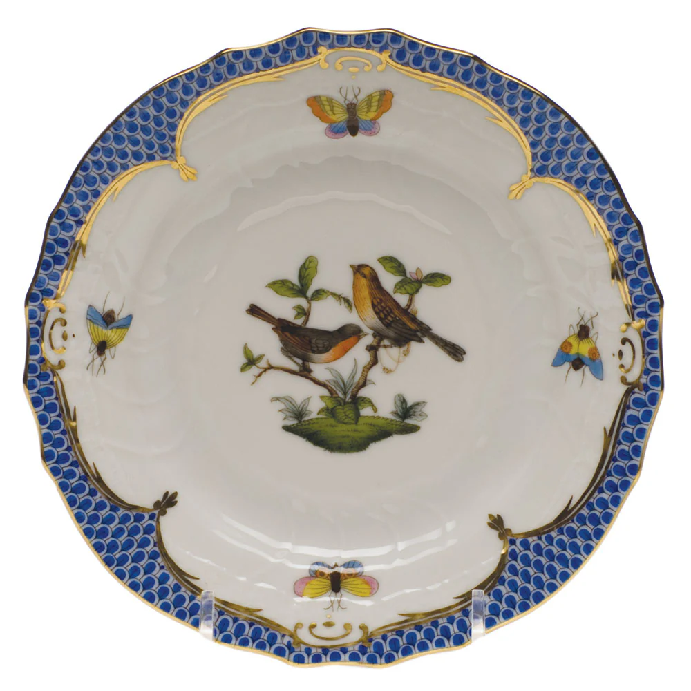 Rothschild Bird Blue Border Bread And Butter Plate - Mo 09 6"dv - Image 2
