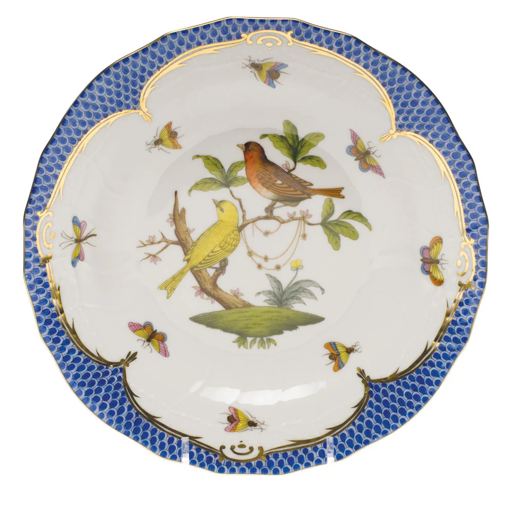 Rothschild Bird Blue Border Dessert Plate - Motif 06 8.25"d - Image 2