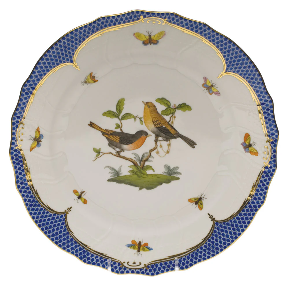 Rothschild Bird Blue Border Dinner Plate - Motif 09 10.5"d - Image 2