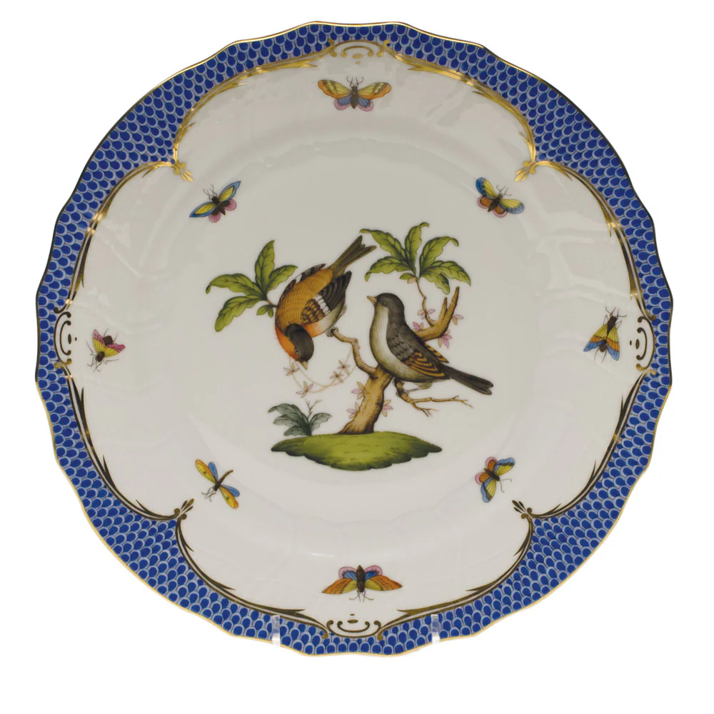 Rothschild Bird Blue Border Dinner Plate - Motif 12 10.5"d - Image 2