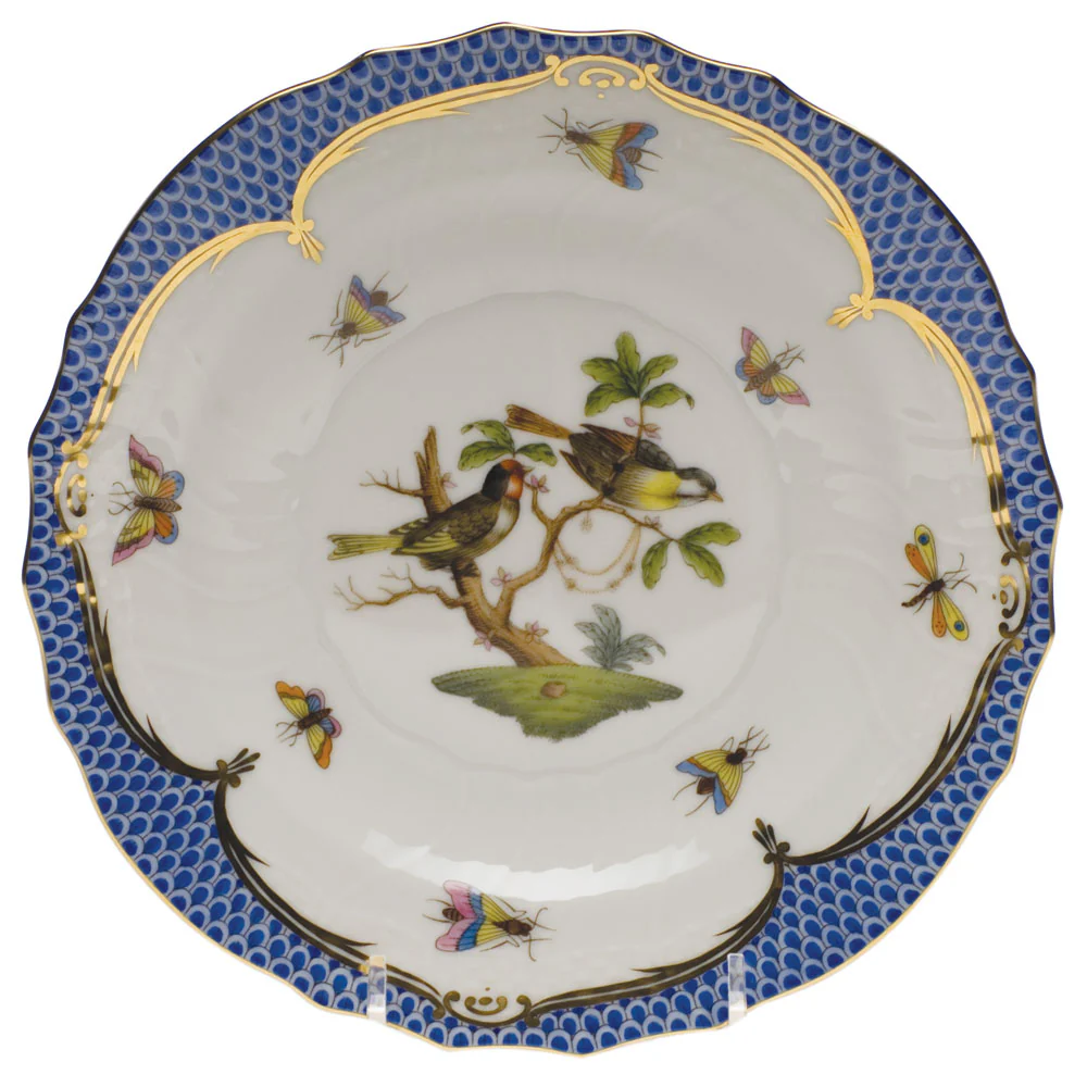 Rothschild Bird Blue Border Salad Plate - Motif 11 7.5"d - Image 2