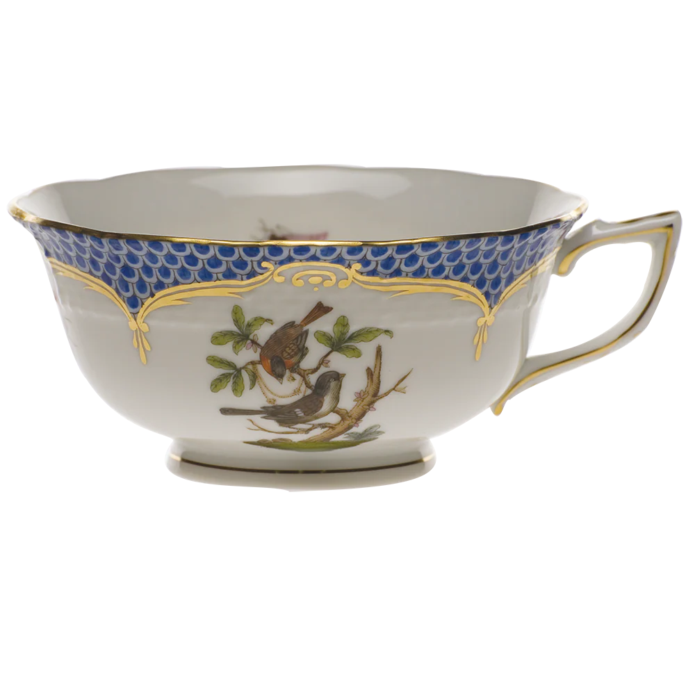 Rothschild Bird Blue Border Tea Cup - Motif 04 (8 Oz)