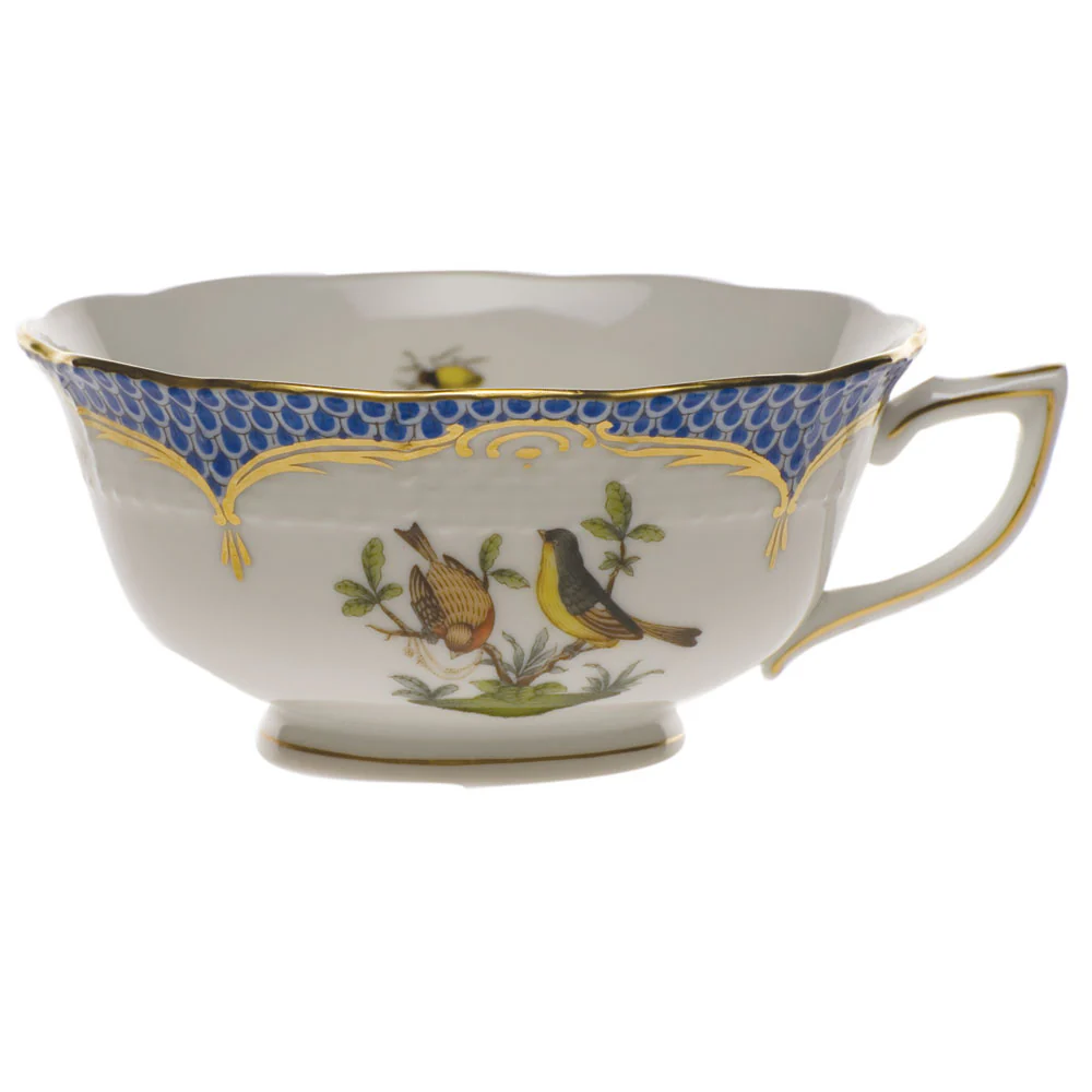 Rothschild Bird Blue Border Tea Cup - Motif 07 (8 Oz) - Image 2