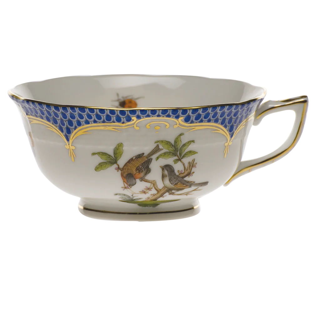 Rothschild Bird Blue Border Tea Cup - Motif 12 (8 Oz)