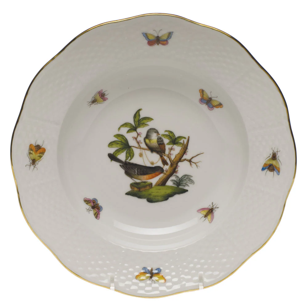 Rothschild Bird Rim Soup Plate - Motif 02 8"d