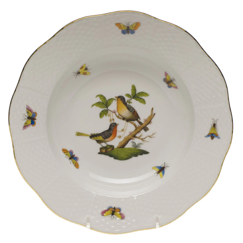 Rothschild Bird Rim Soup Plate - Motif 08 8"d