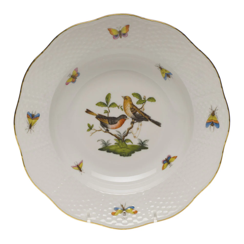 Rothschild Bird Rim Soup Plate - Motif 09 8"d