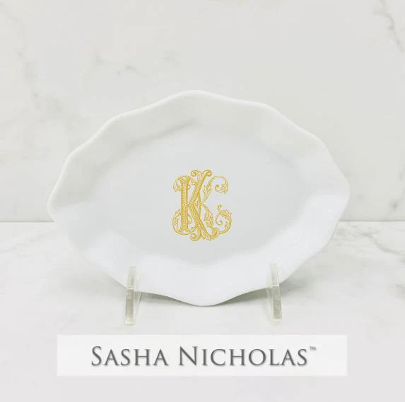 Scalloped Trinket Dish - Monogrammed - Image 3