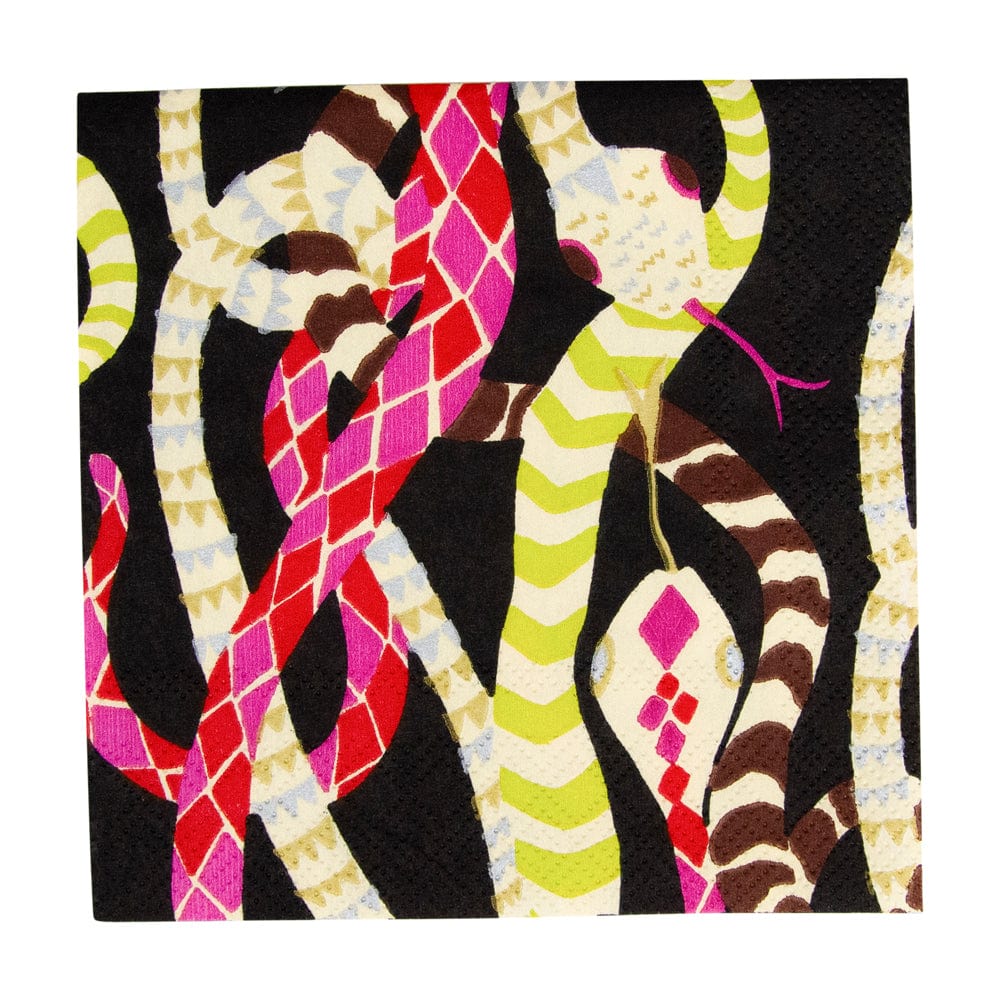 Serpentine Black Cocktail Napkins - Image 2