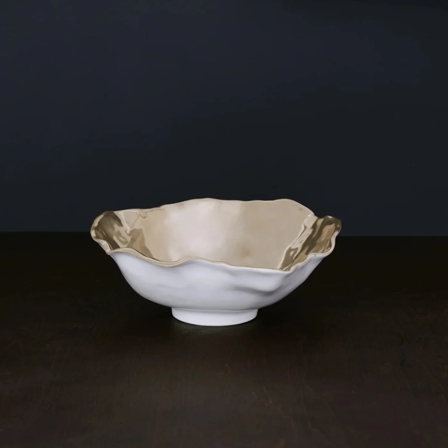 Thanni Maia Large Bowl - White and Gold - Image 2