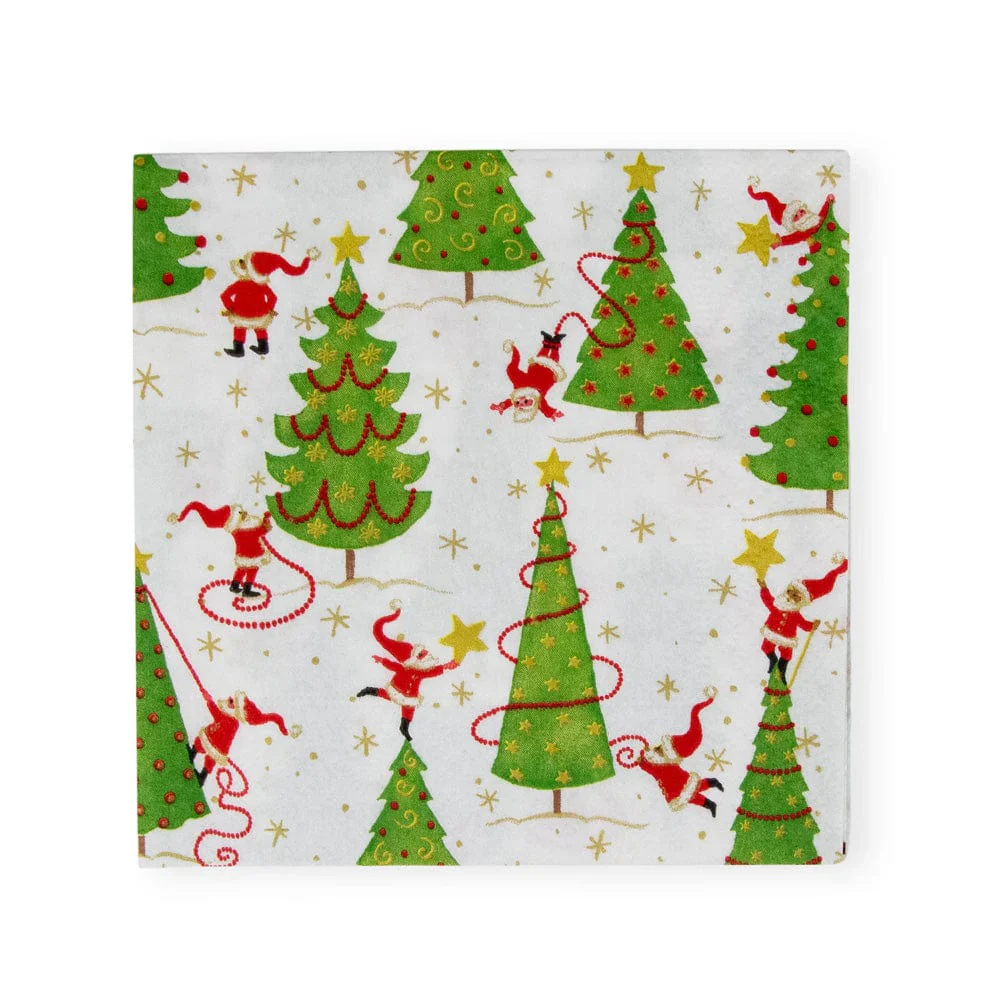Twirling Santas Cocktail Napkins - Image 2