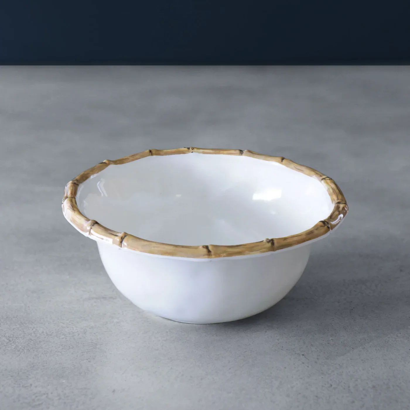 VIDA Bamboo 7.5" Cereal Bowl Set of 4 (White and Natural)