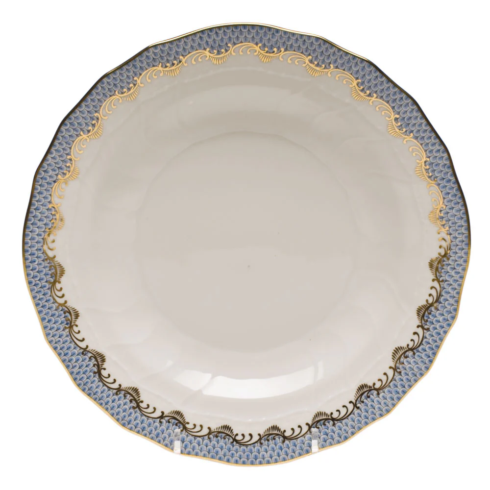 Fish Scale Light Blue Border Dessert Plate 8.25"d - Image 2