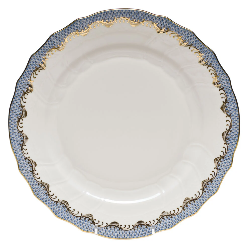 Fish Scale Light Blue Border Dinner Plate 10.5"D - Image 2