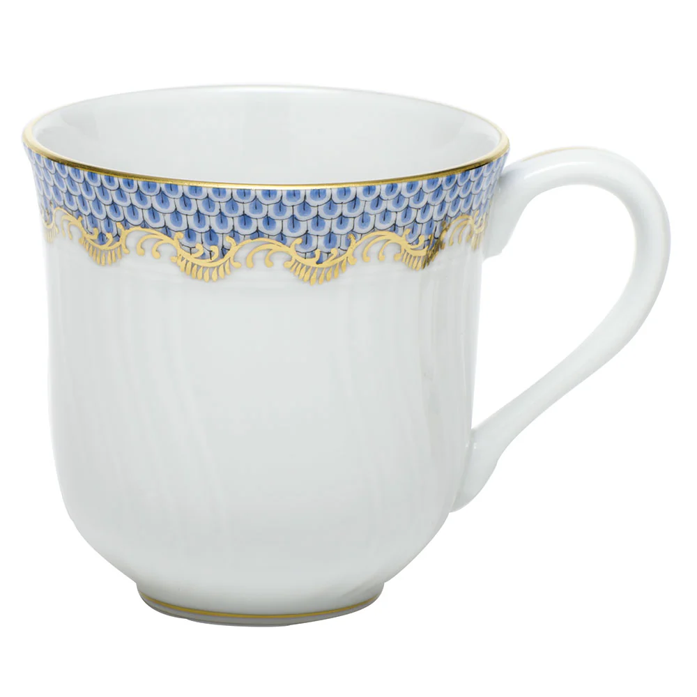 Fish Scale Light Blue Border Mug (10 Oz) 3.5"h - Image 2