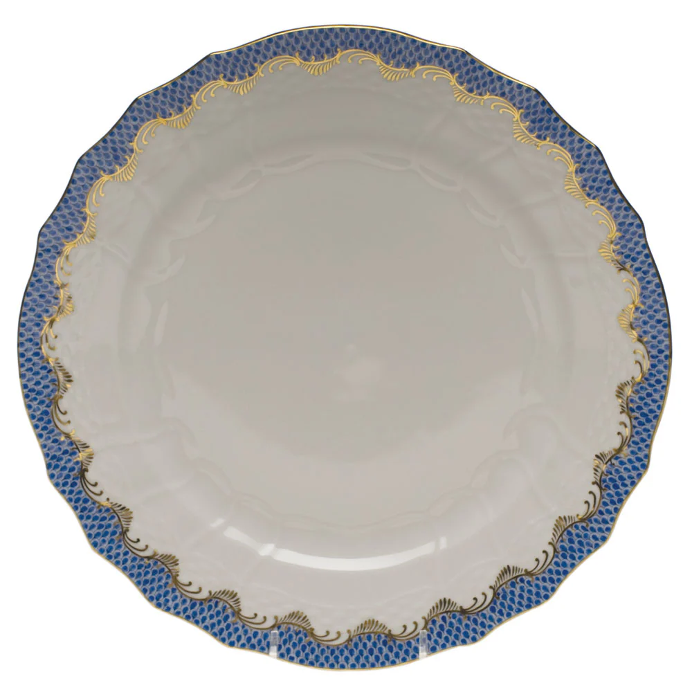 Fish Scale Blue Border Service Plate 11"d