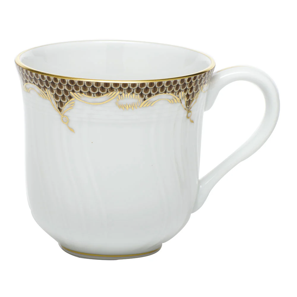 Fish Scale Brown Border Mug (10 Oz) 3.5"h - Image 2