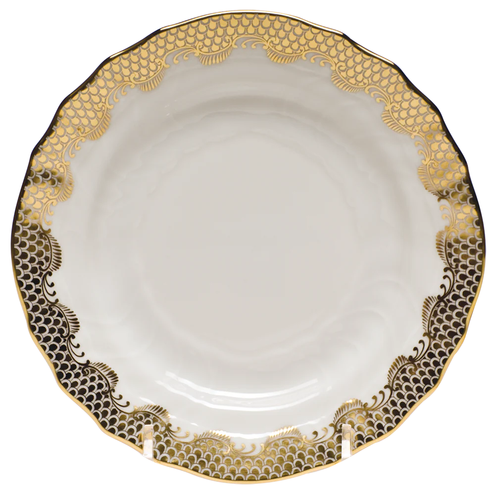 Fish Scale Gold Bread And Butter Plate 6"d - Gold