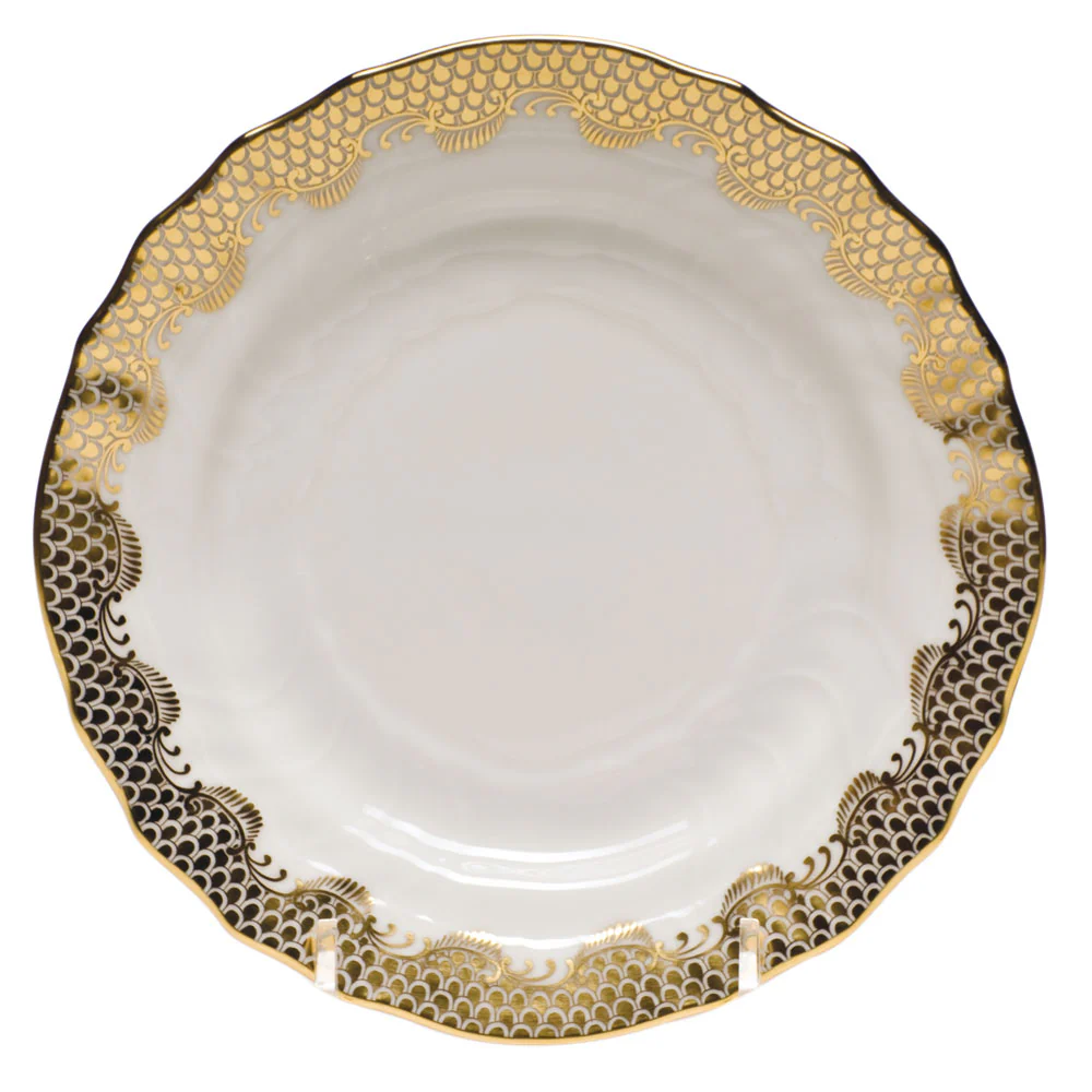 Fish Scale Gold Bread And Butter Plate 6"d - Gold - Image 2