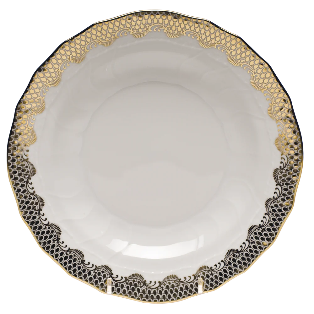 Fish Scale Gold Dessert Plate 8.25"d
