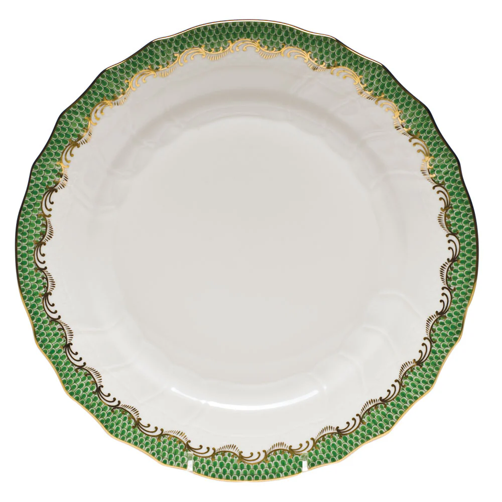 Fish Scale Jade Border Dinner Plate 10.5"d Jade - Image 2