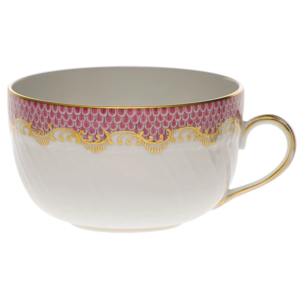 Fish Scale Pink Border Canton Cup (6 Oz)