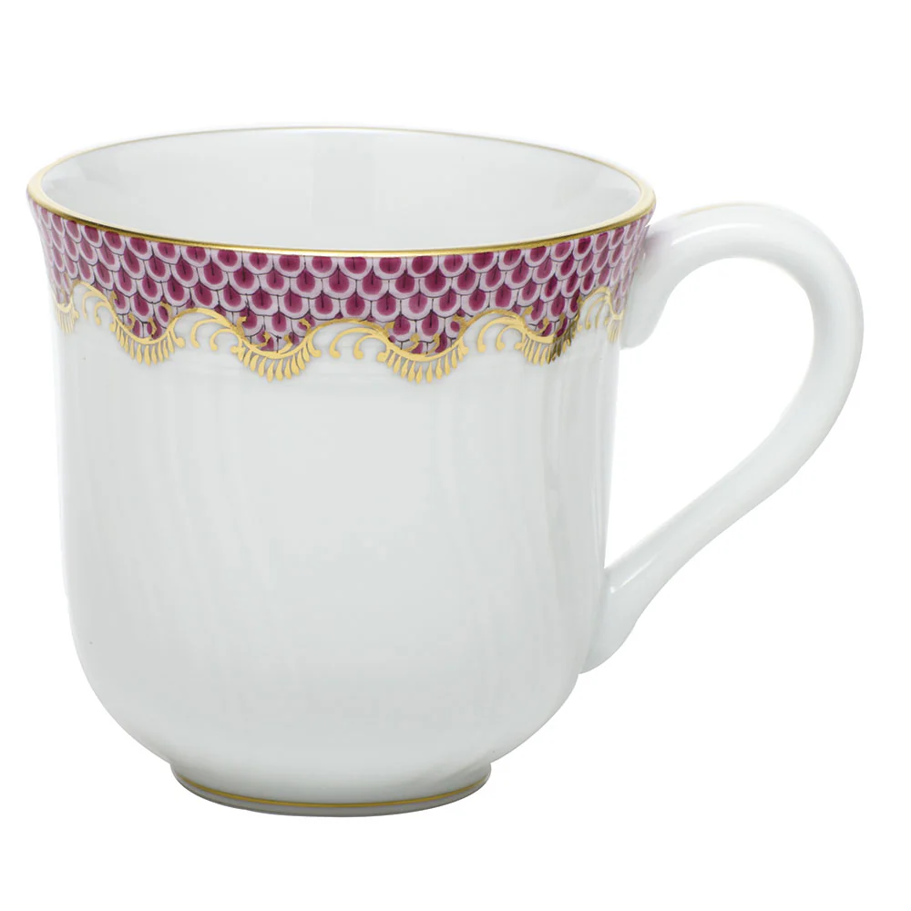 Fish Scale Pink Border Mug (10 Oz) 3.5"h