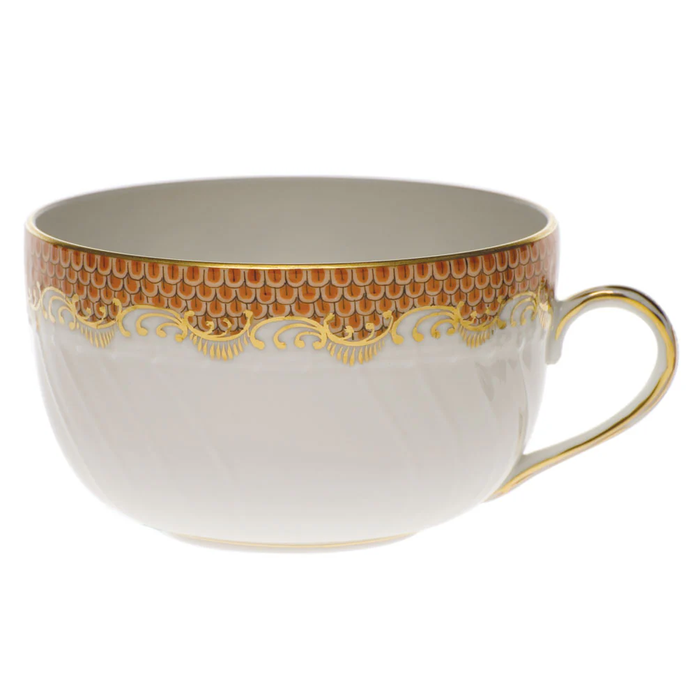 Fish Scale Rust Border Canton Cup (6 Oz)