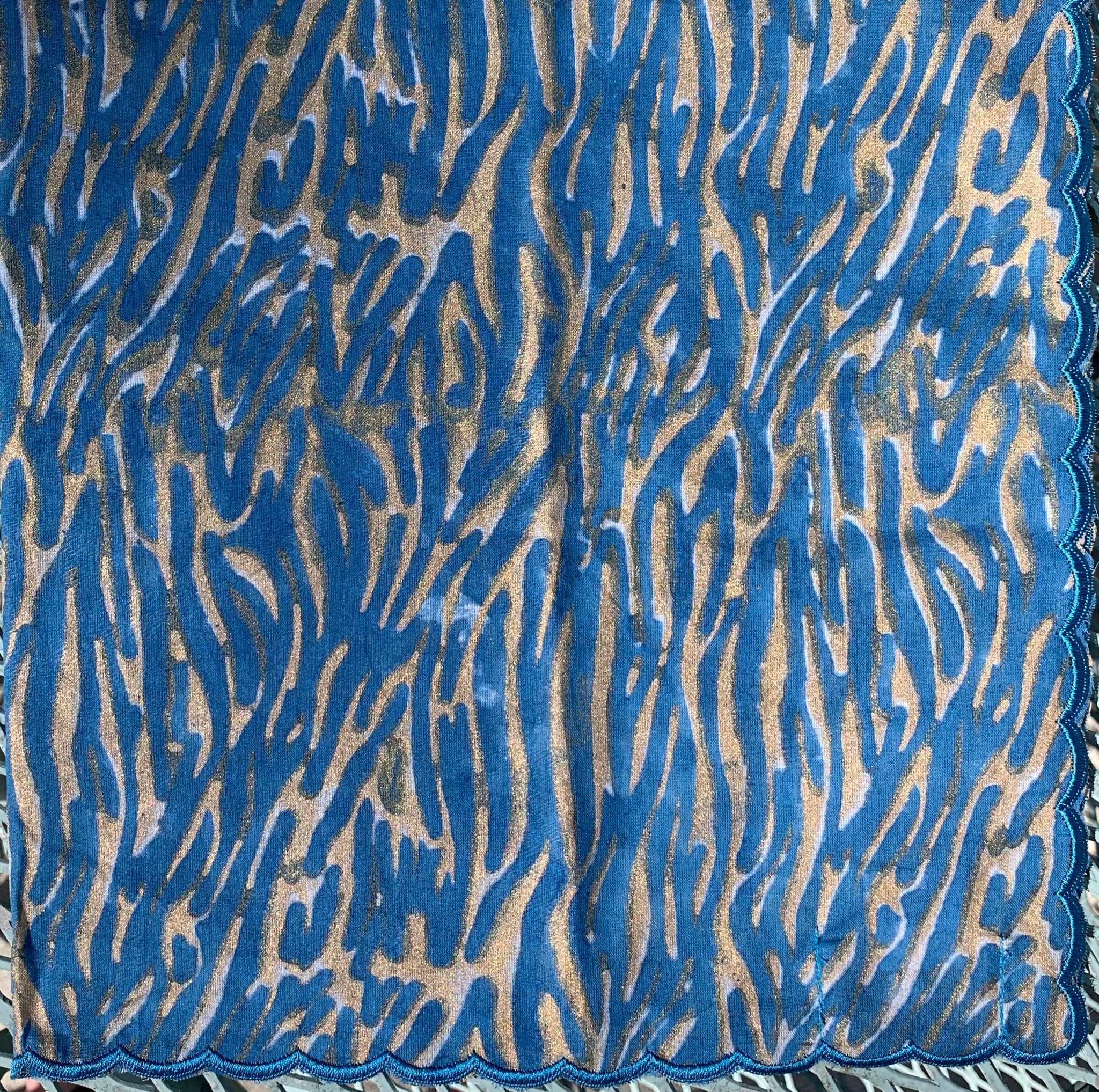Zebra Stripe Blue Cocktail Napkins - set of 6 - Image 2